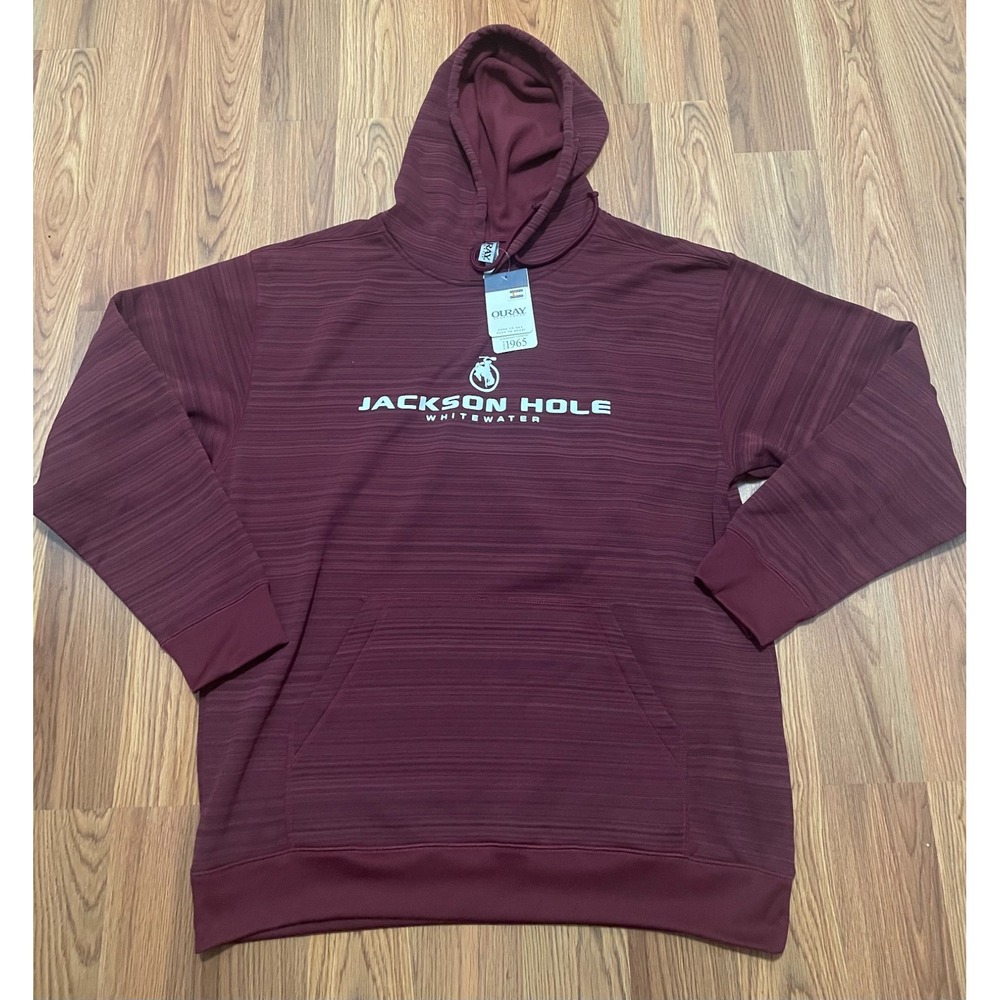 Ouray Sportswear Jackson Hole Whitewater Hoodie Mens XL Pullover Burgundy